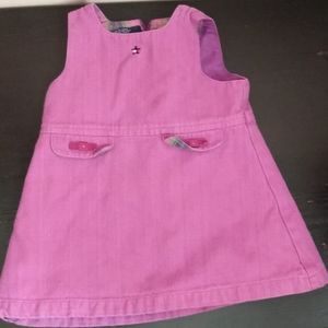 Magenta Herribone Textured Cotton A-Line Toddler Dress sz 12-18 months